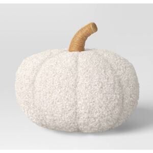 NWT Teddy Boucle Shaped Pumpkin Throw Pillow Almond Threshold